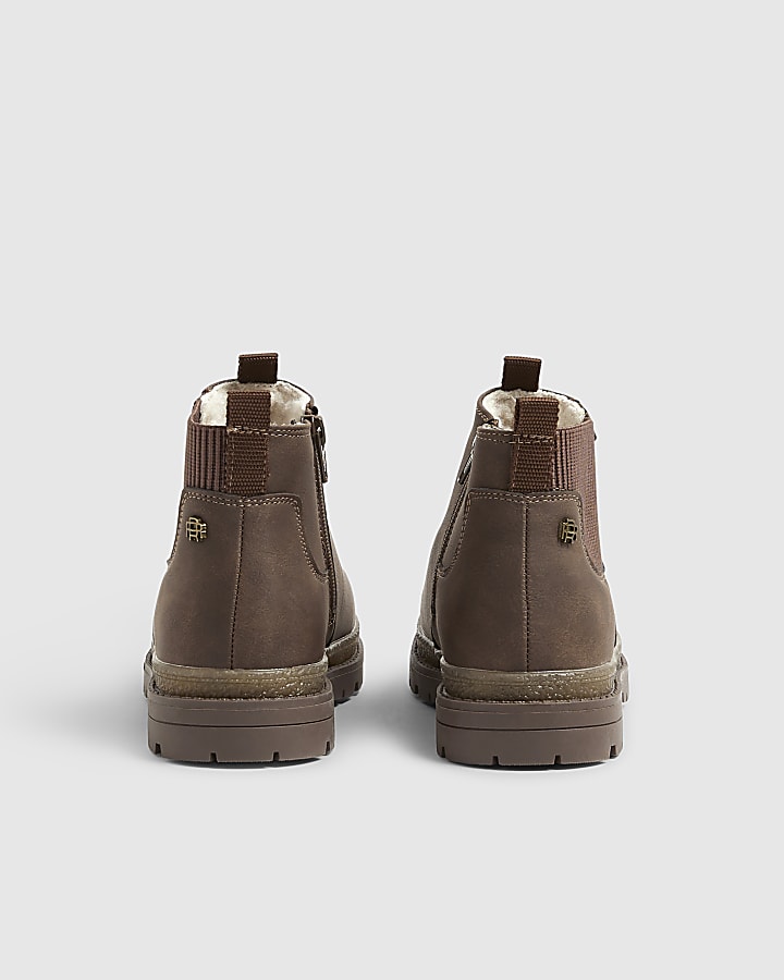 Boys Brown Borg Lined Chelsea Boots
