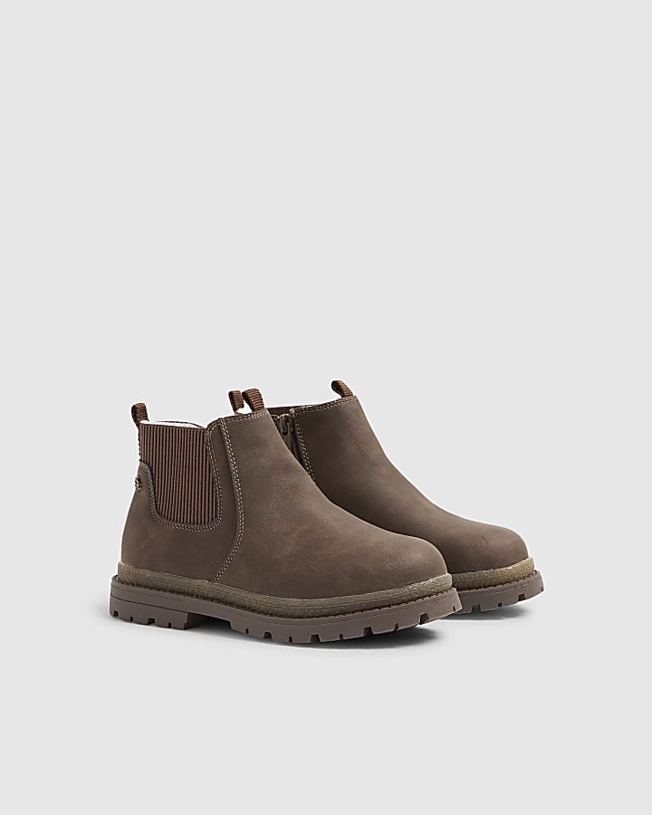 Boys Brown Borg Lined Chelsea Boots