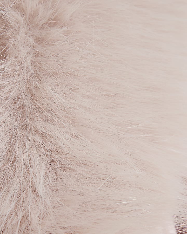 Mini Girls Pink Faux Fur Wrap Coat