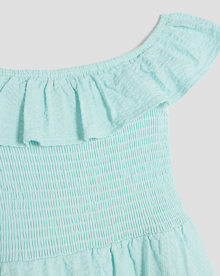 Girls Turquoise Bardot Rara Dress