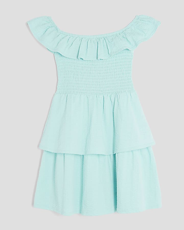 Girls Turquoise Bardot Rara Dress