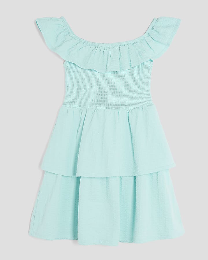 Girls Turquoise Bardot Rara Dress