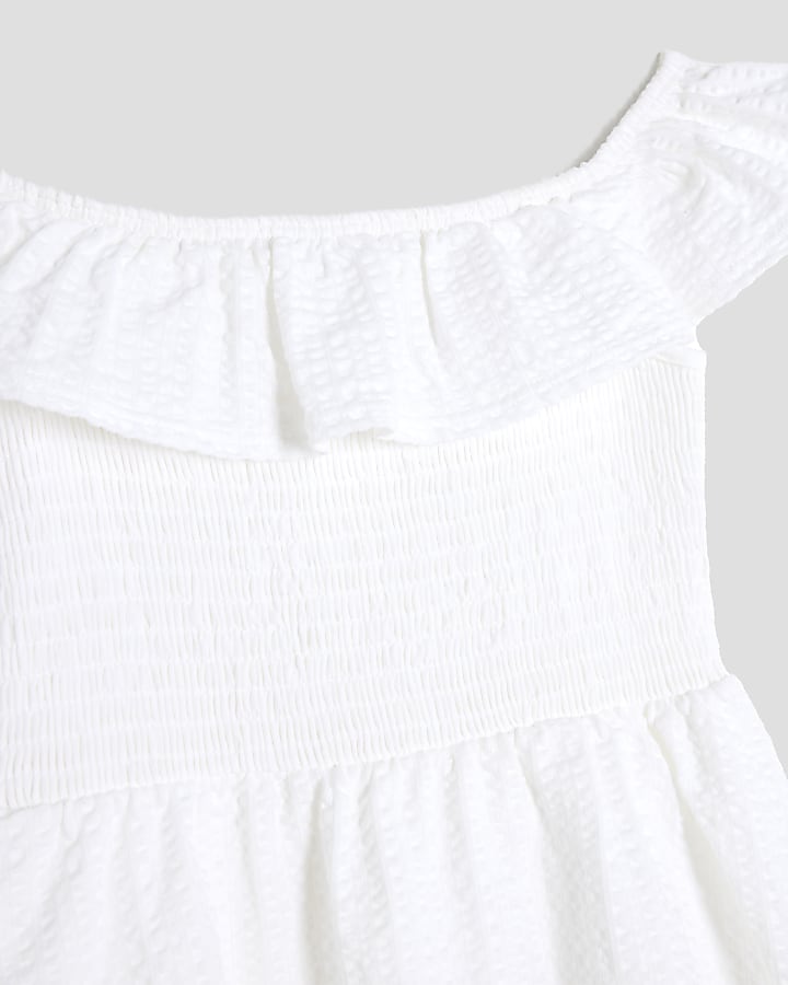 Girls White Bardot Rara Dress
