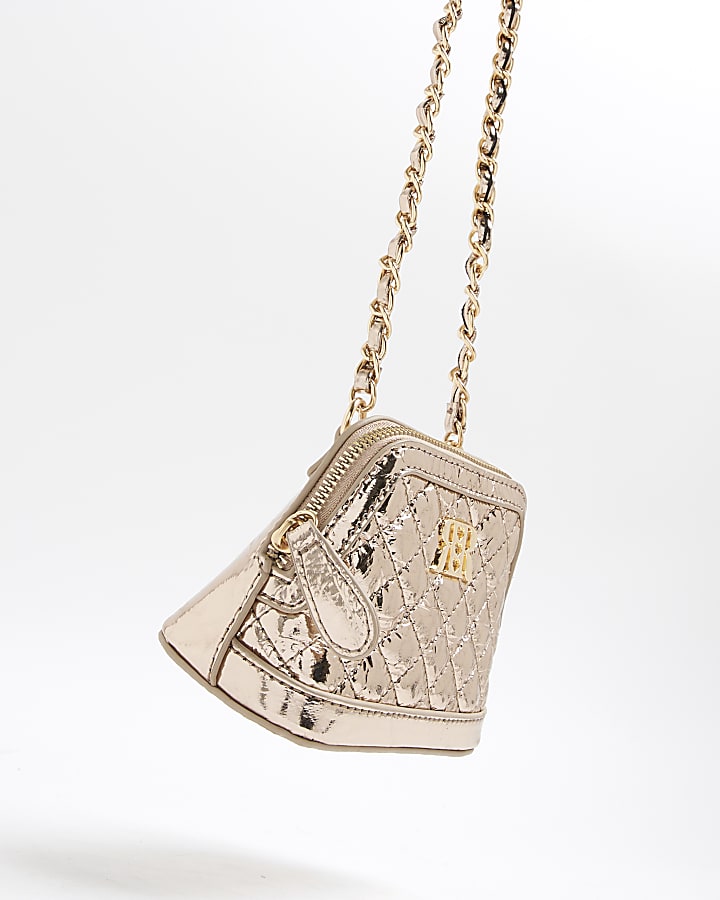 Gold Metallic Mini Cross Body Bag