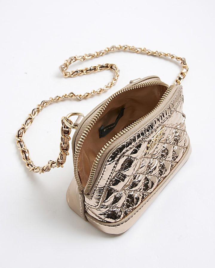 Gold Metallic Mini Cross Body Bag