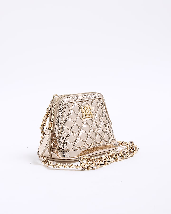 Gold Metallic Mini Cross Body Bag