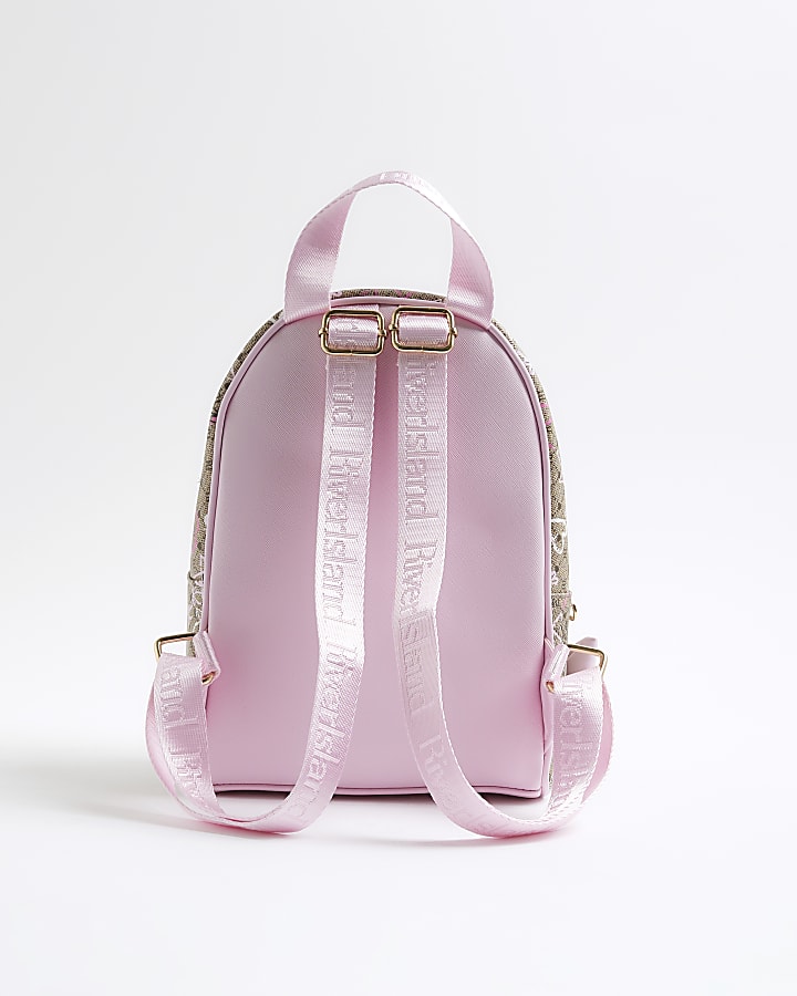 Girls Brown Graffiti RI Monogram Backpack