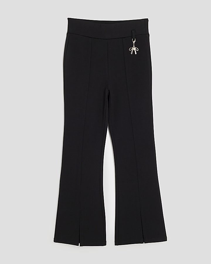Girls Black Flared Trousers