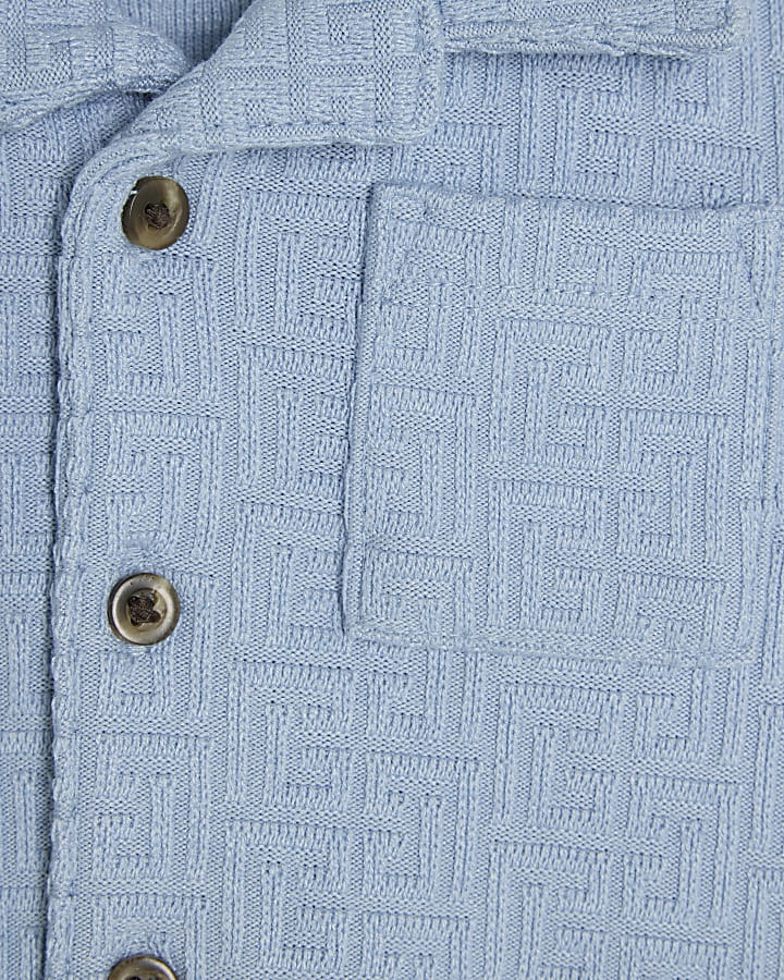 Baby Boys Blue Towelling Shirt Set