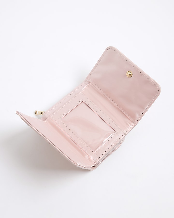 Girls Pink Monogram Heart lock Purse