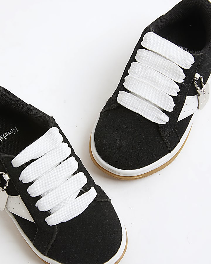 Mini Boys Black Lace Up Trainers