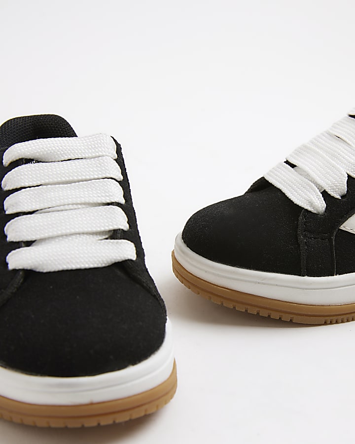 Mini Boys Black Lace Up Trainers