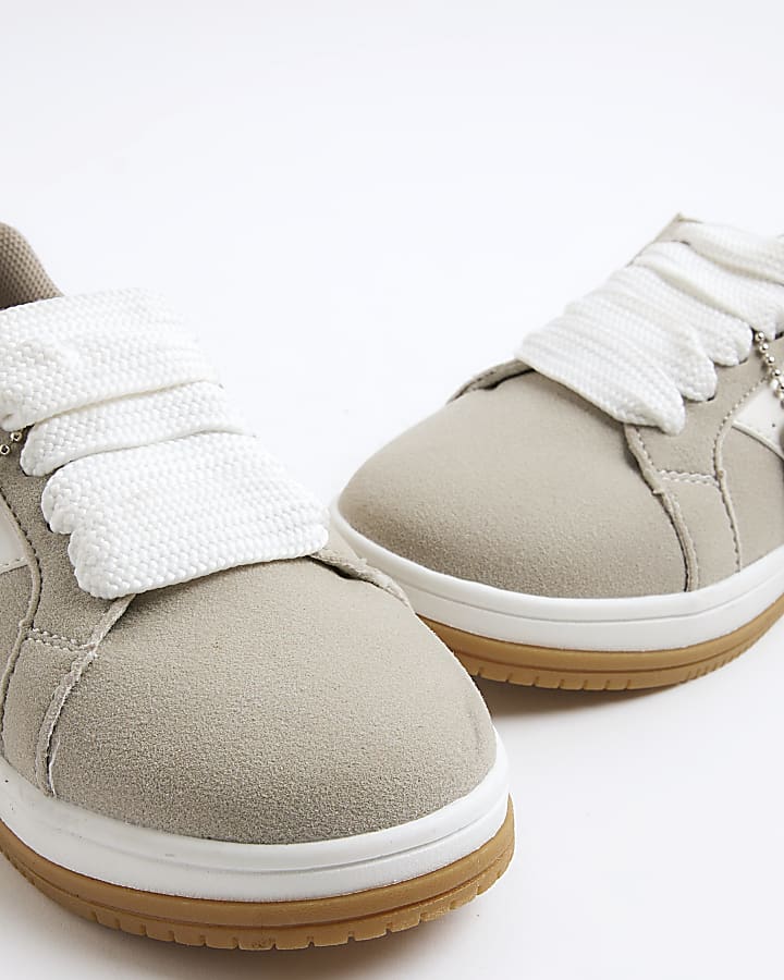 Boys Grey Nubuck Lace Up Trainers