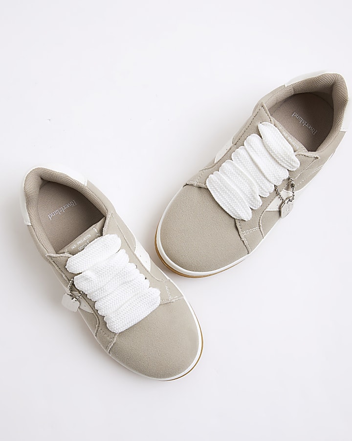 Boys Grey Nubuck Lace Up Trainers