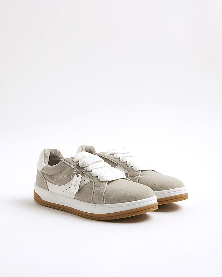 Boys Grey Nubuck Lace Up Trainers
