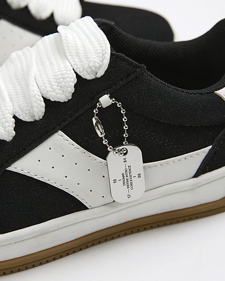 Boys Black Lace Up Trainers
