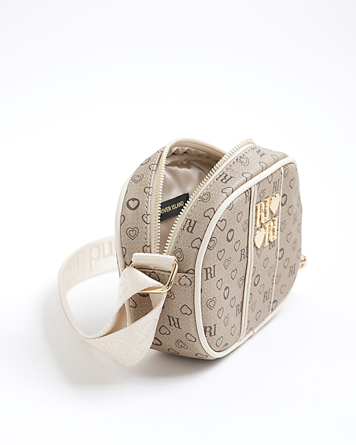 Girls Brown Monogram Curve Cross Body Bag