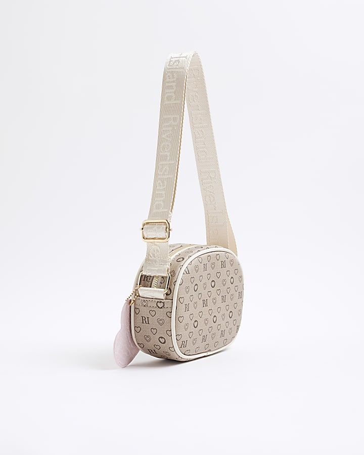 Girls Brown Monogram Curve Cross Body Bag