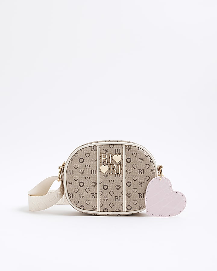 Girls Brown Monogram Curve Cross Body Bag