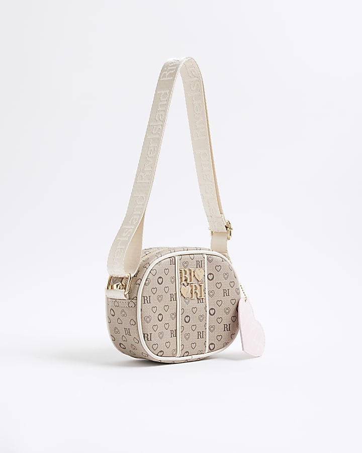 Girls Brown Monogram Curve Cross Body Bag