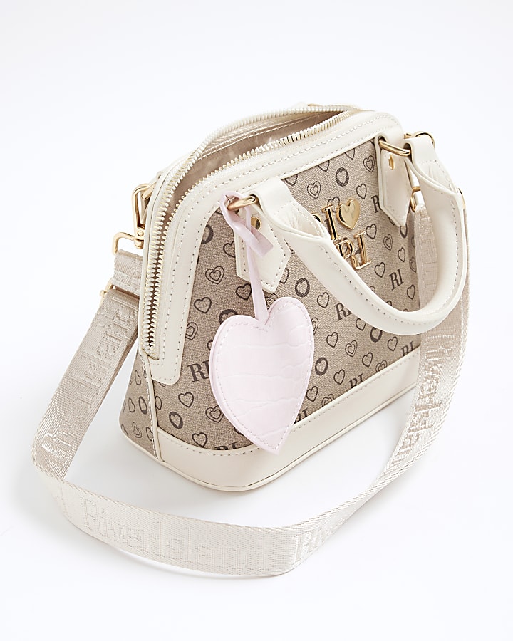 Girls Brown Monogram Tote Bag