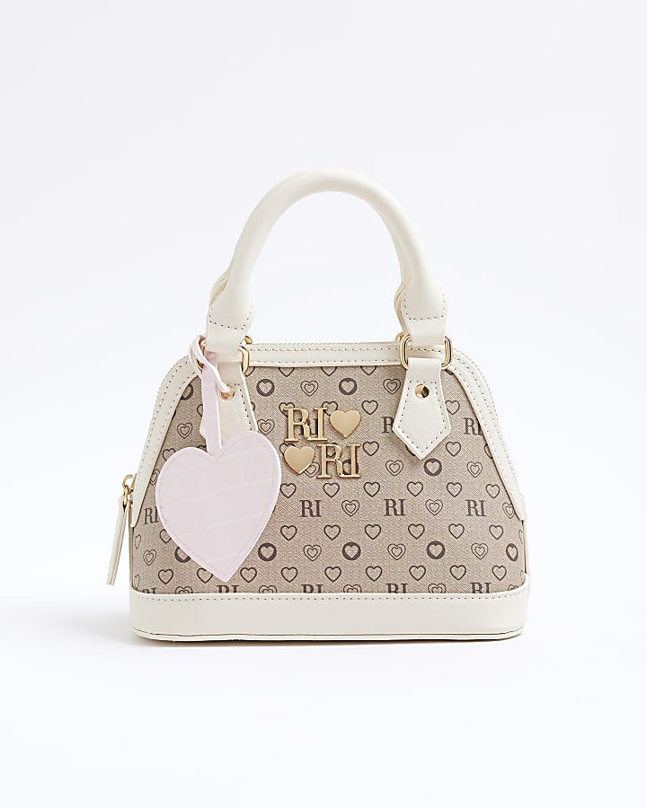 Girls Brown Monogram Tote Bag