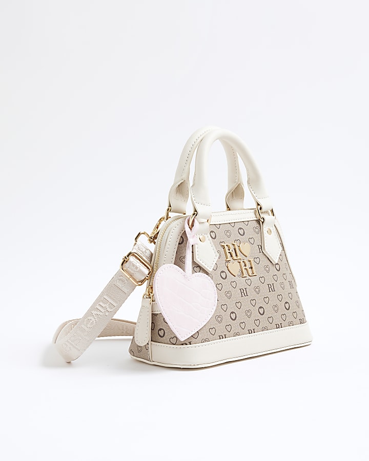 Girls Brown Monogram Tote Bag