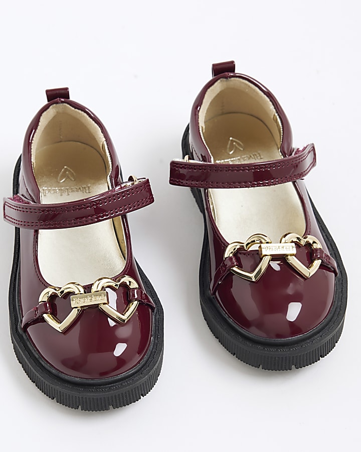 Mini Girls Red Heart Snaffle Mary Jane Shoes