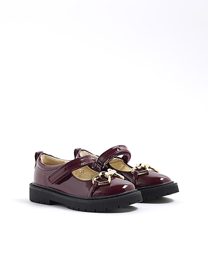 Mini Girls Red Heart Snaffle Mary Jane Shoes
