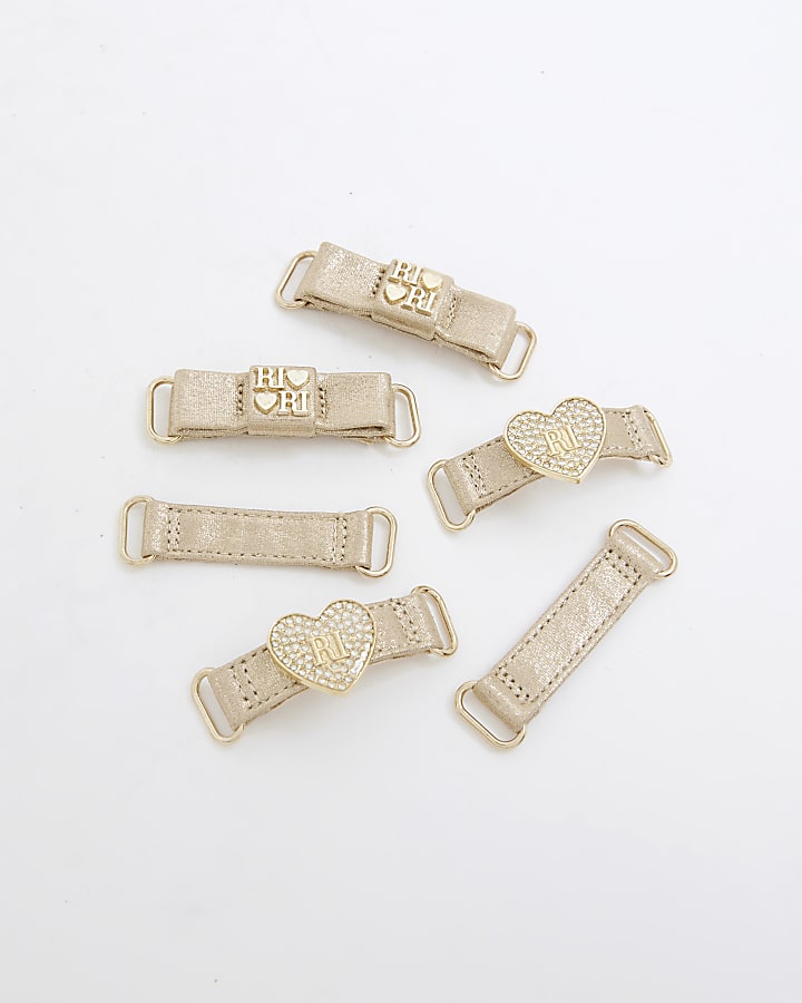 Mini Girls Gold Interchangeable Strap Shoes