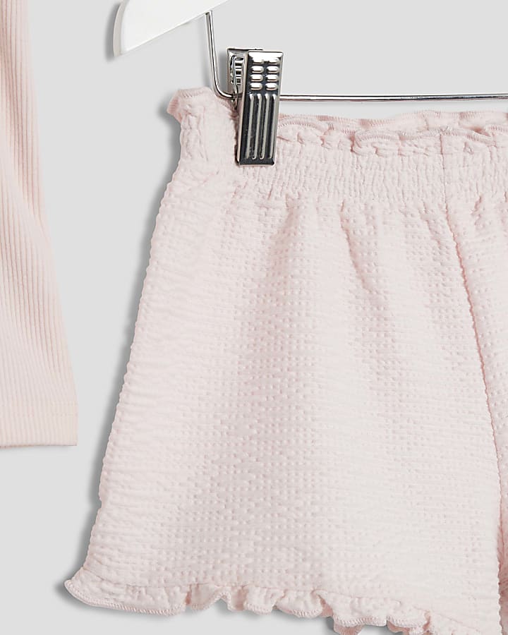 Mini Girls Pink Strawberry Vest & Shorts Set