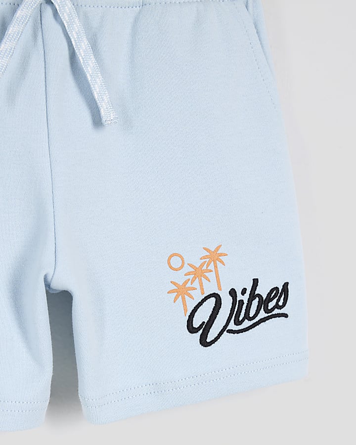 Mini Boys Blue Vibes Graphic T-Shirt Set