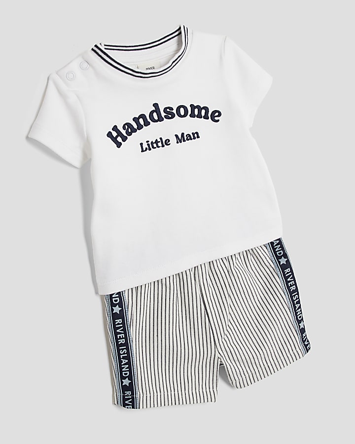 Baby Boys Navy Handsome Man T-Shirt Set