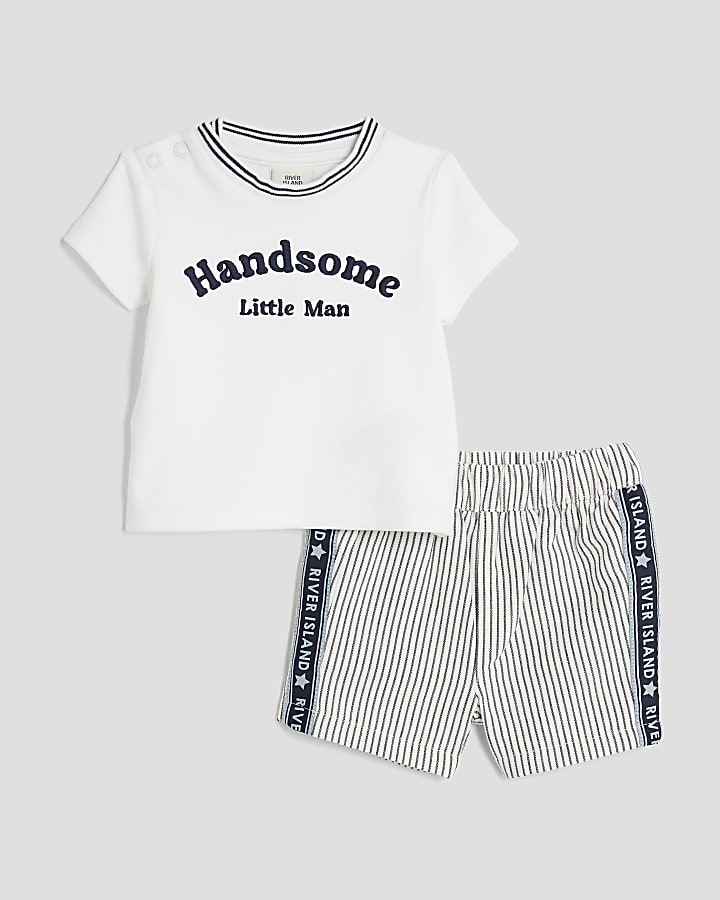 Baby Boys Navy Handsome Man T-Shirt Set