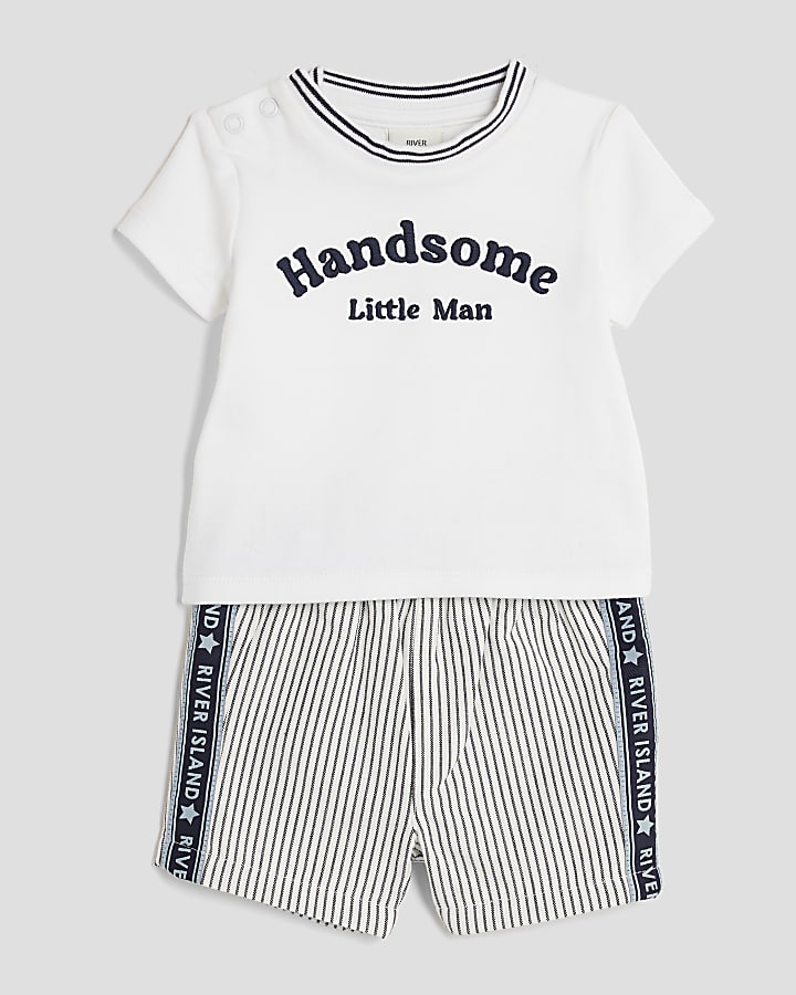 Baby Boys Navy Handsome Man T-Shirt Set