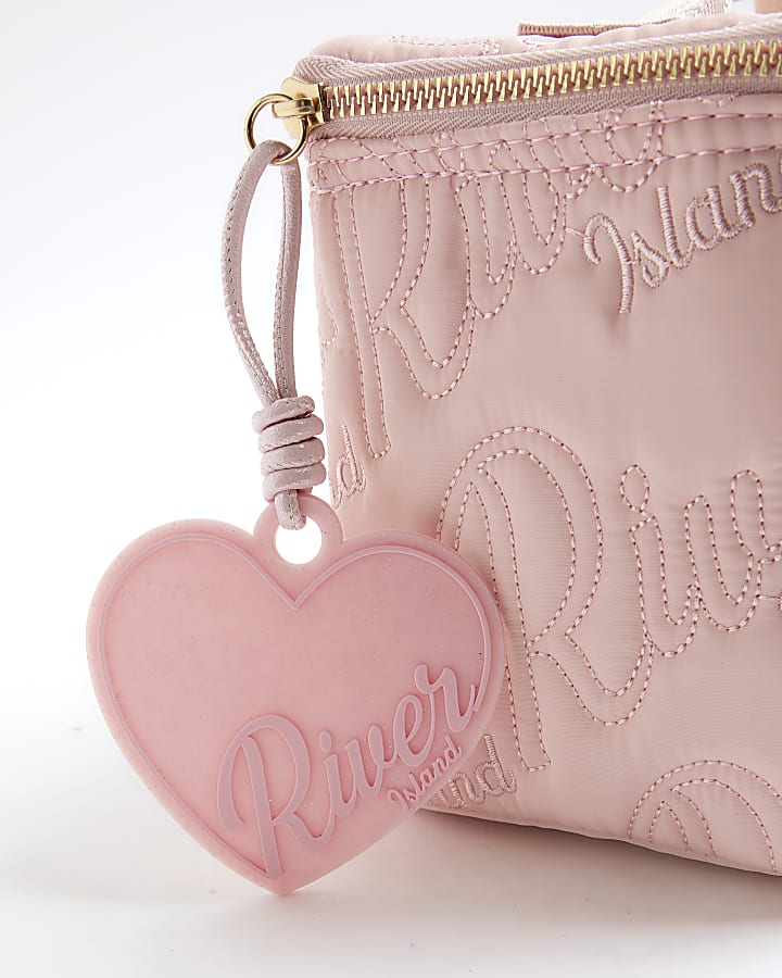 Girls Pink Nylon Script Lunchbox