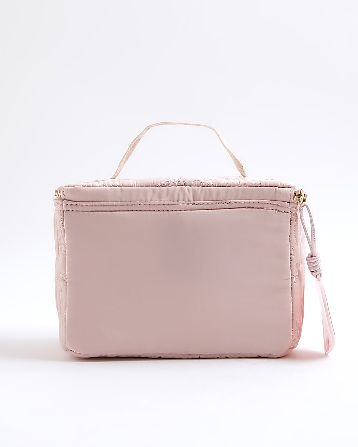 Girls Pink Nylon Script Lunchbox