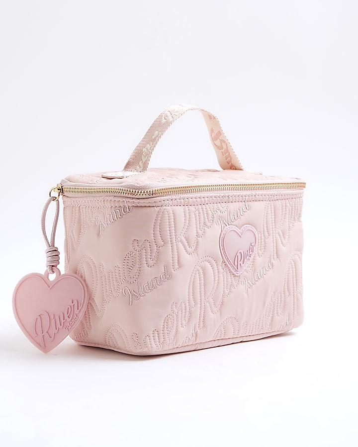 Girls Pink Nylon Script Lunchbox