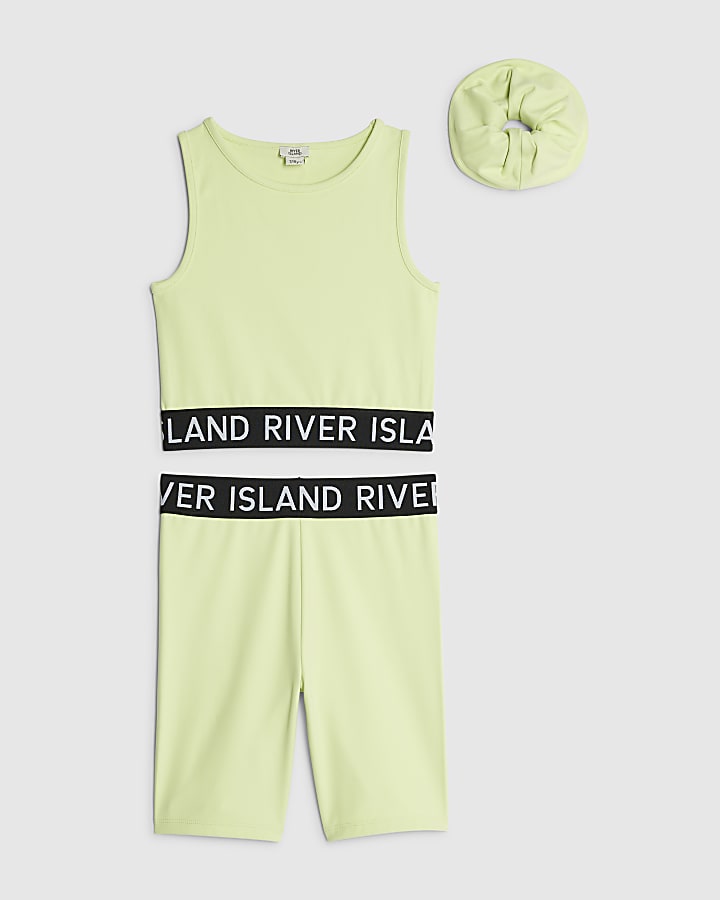 Girls Green Tank Top Set