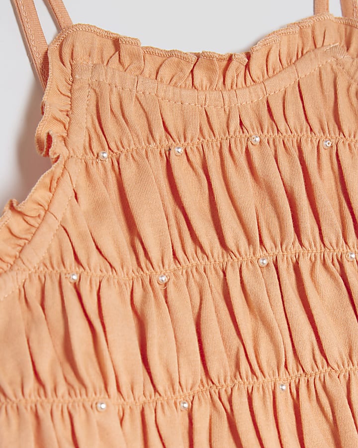 Girls Coral Halter Neck Top