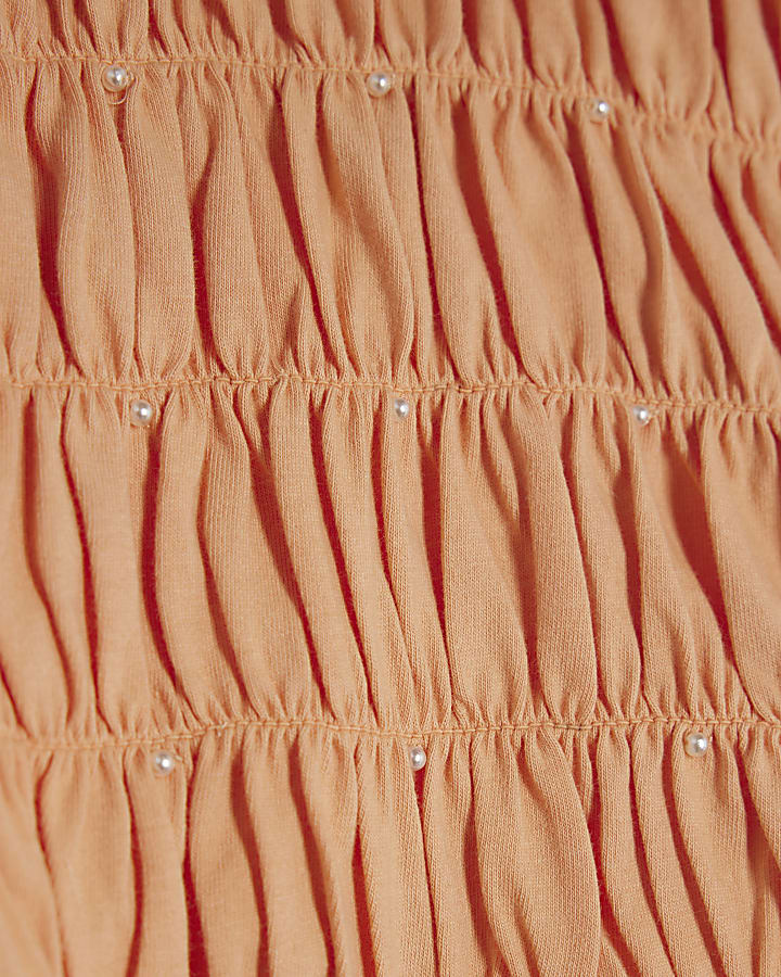 Girls Coral Halter Neck Top