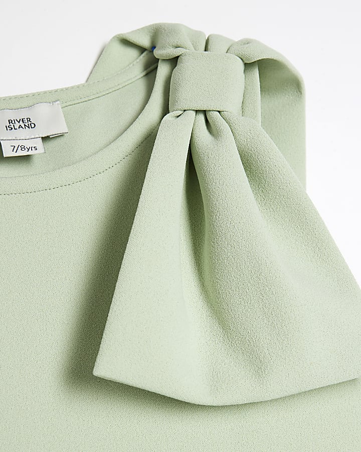 Girls Green Bow Bodysuit