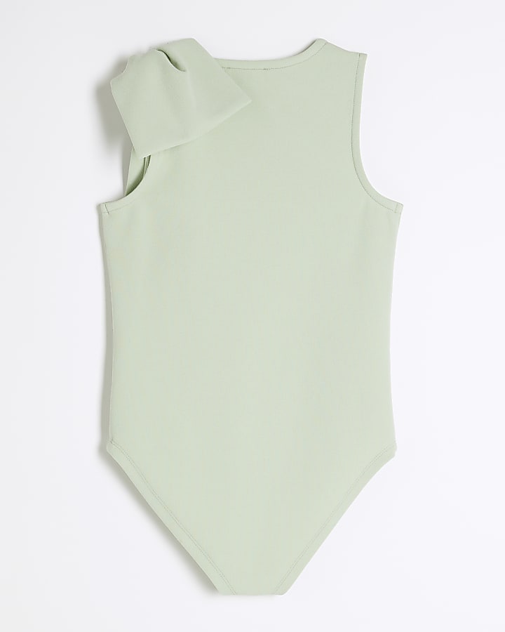 Girls Green Bow Bodysuit