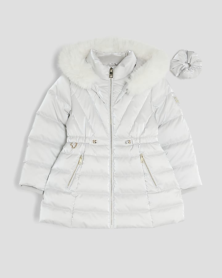 Girls Grey Padded Coat