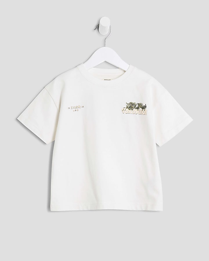 Mini Boys Ecru Yokosuku Japanese T-Shirt