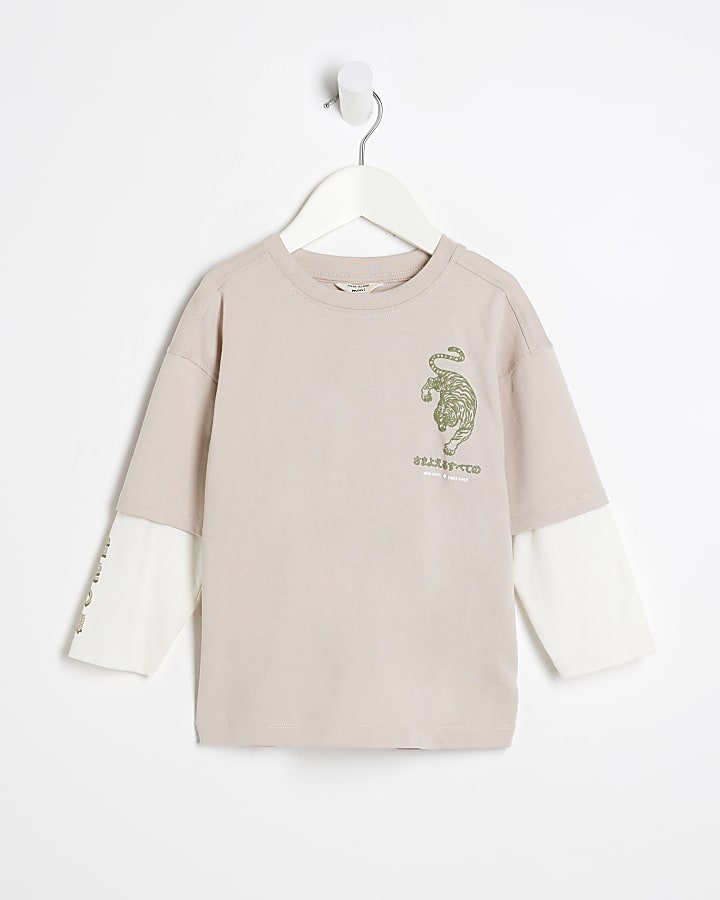 Mini Boys White Japanese Double Layer Top