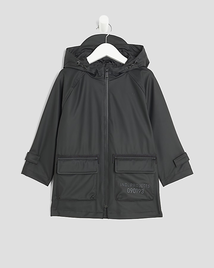 Mini Boys Black Raincoat