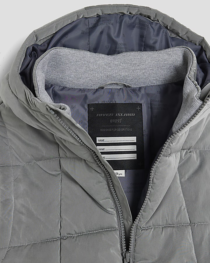 Boys Grey Hooded Hybrid Gilet Jacket