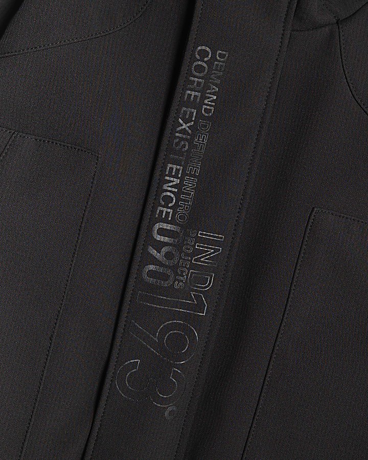 Mini Boys Black Printed Jacket