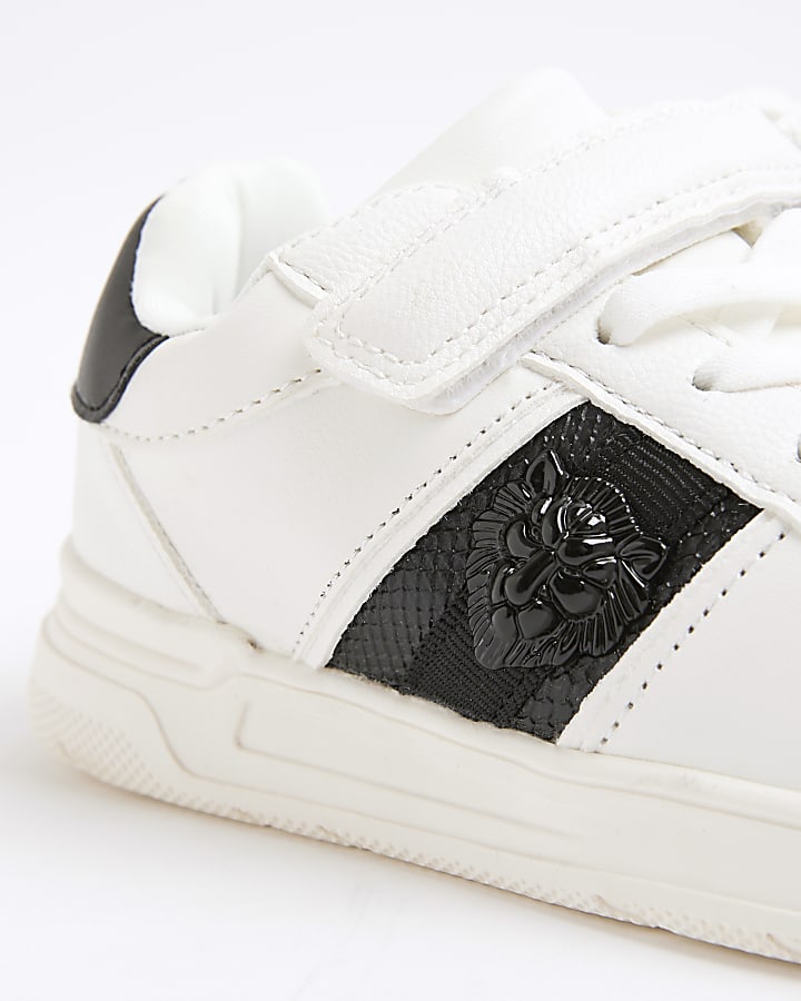 Boys White Lion Head Trainers